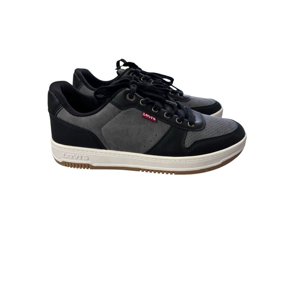 Levi's Low Top drive lo Sneakers Mens Size 9 Black Grey Gum Sole Colorblock